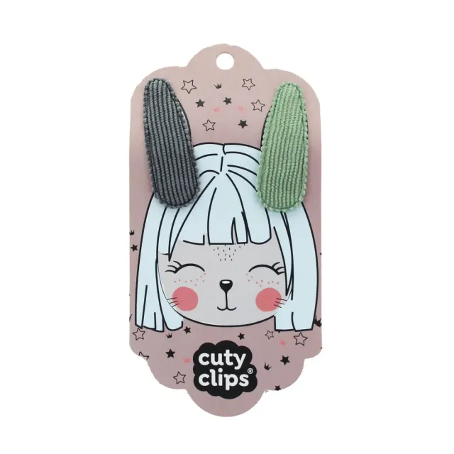 Snails Cuty Clips Bunny mollette 2 pezzi grigio verde