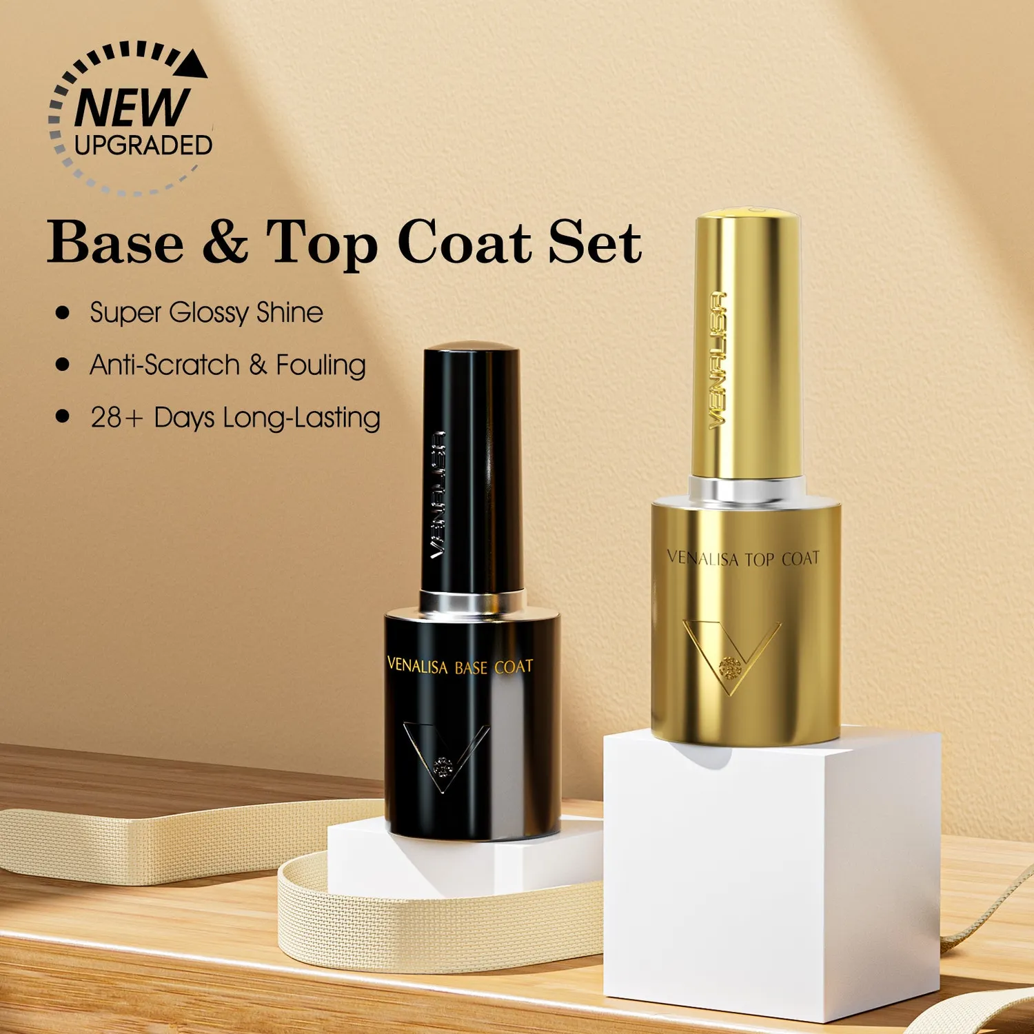 Venalisa Top Base Coat set smalto semipermanente 2x10ml no-wipe