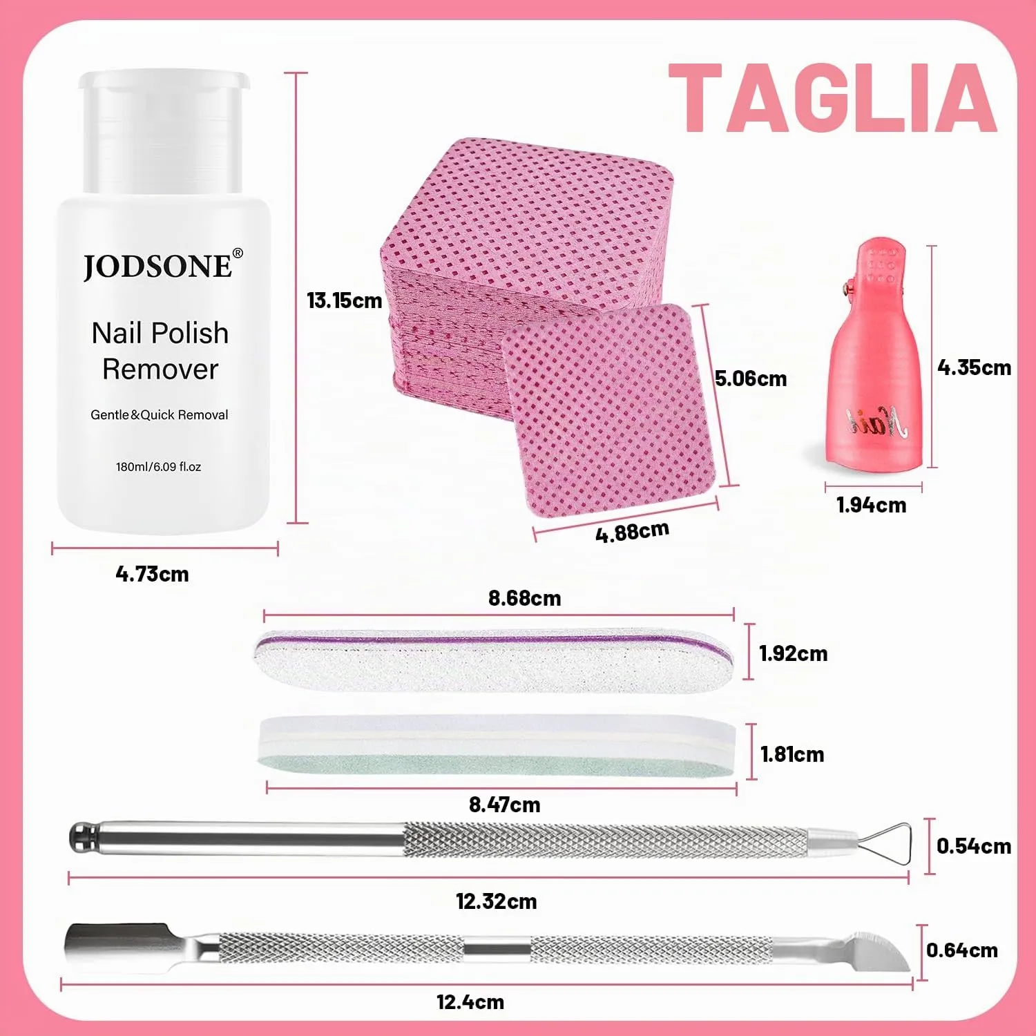 Jodsone solvente unghie senza acetone 180 ml kit rimozione