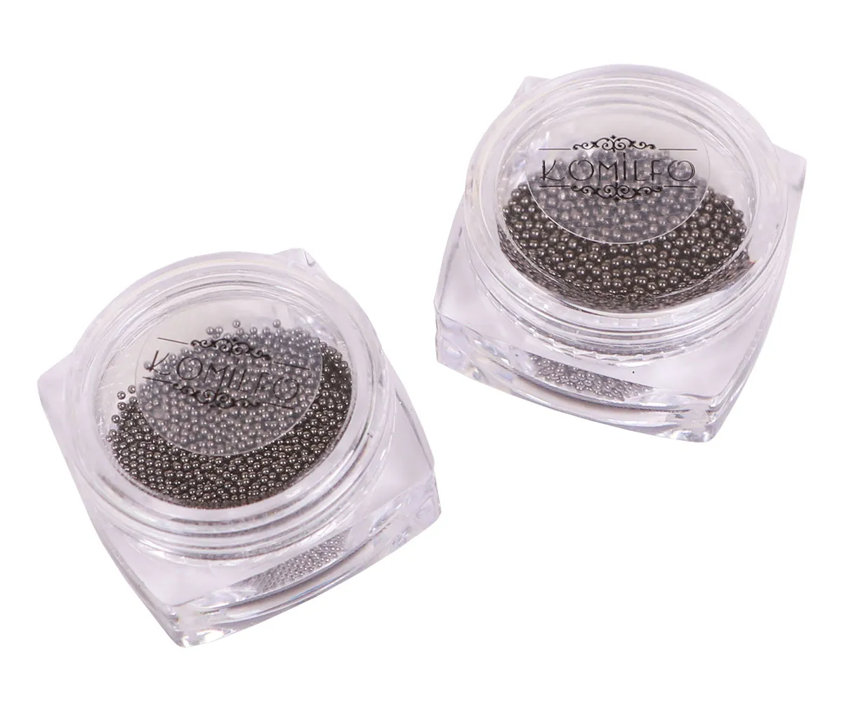 Komilfo Microperle metallo decorazioni unghie 6 g nero nichel 1 mm