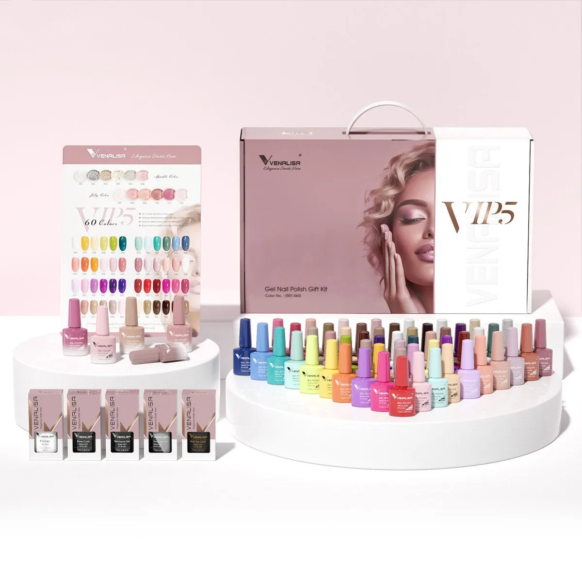Venalisa VIP5 Kit Smalti Gel 60 Colori Hema Free