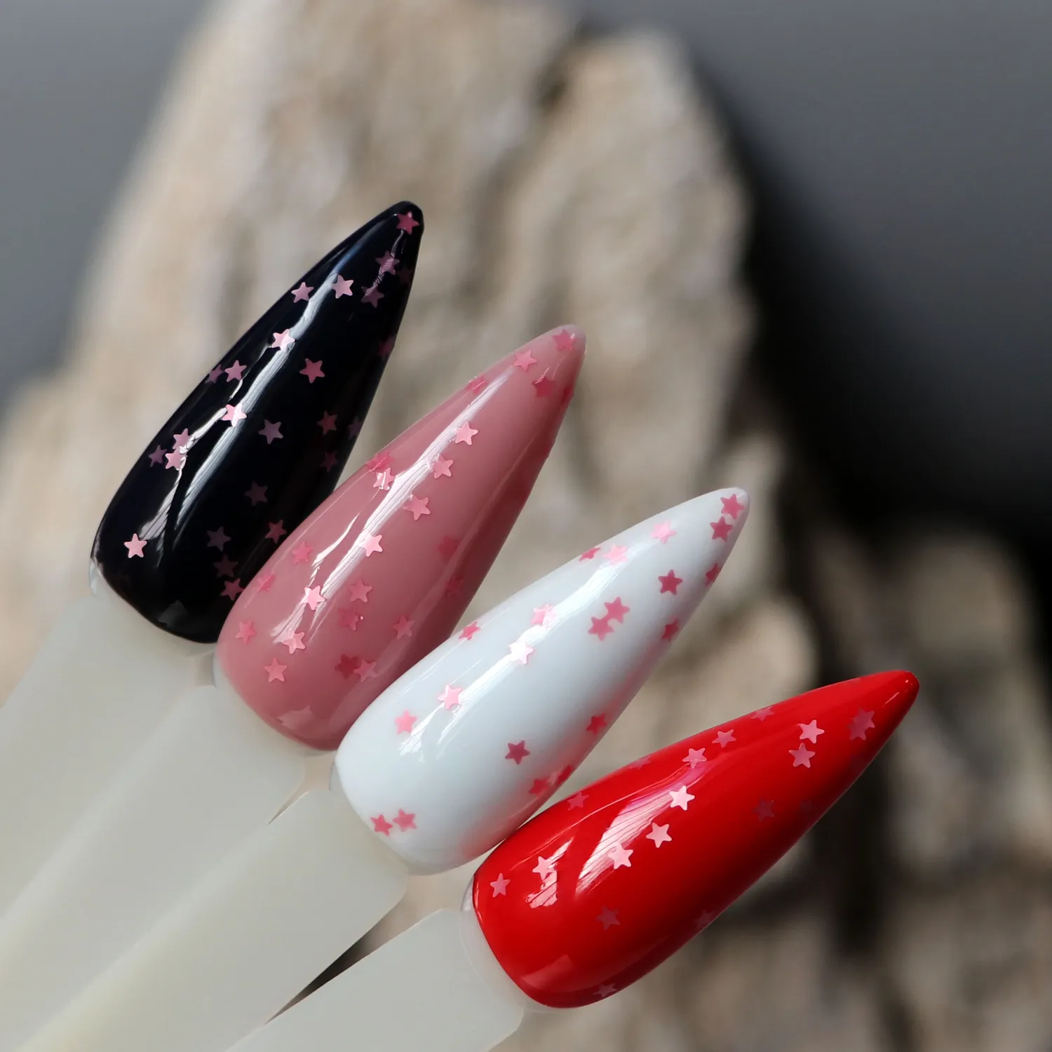 Komilfo Star Nails Rose top coat senza dispersione 8 ml con stelline