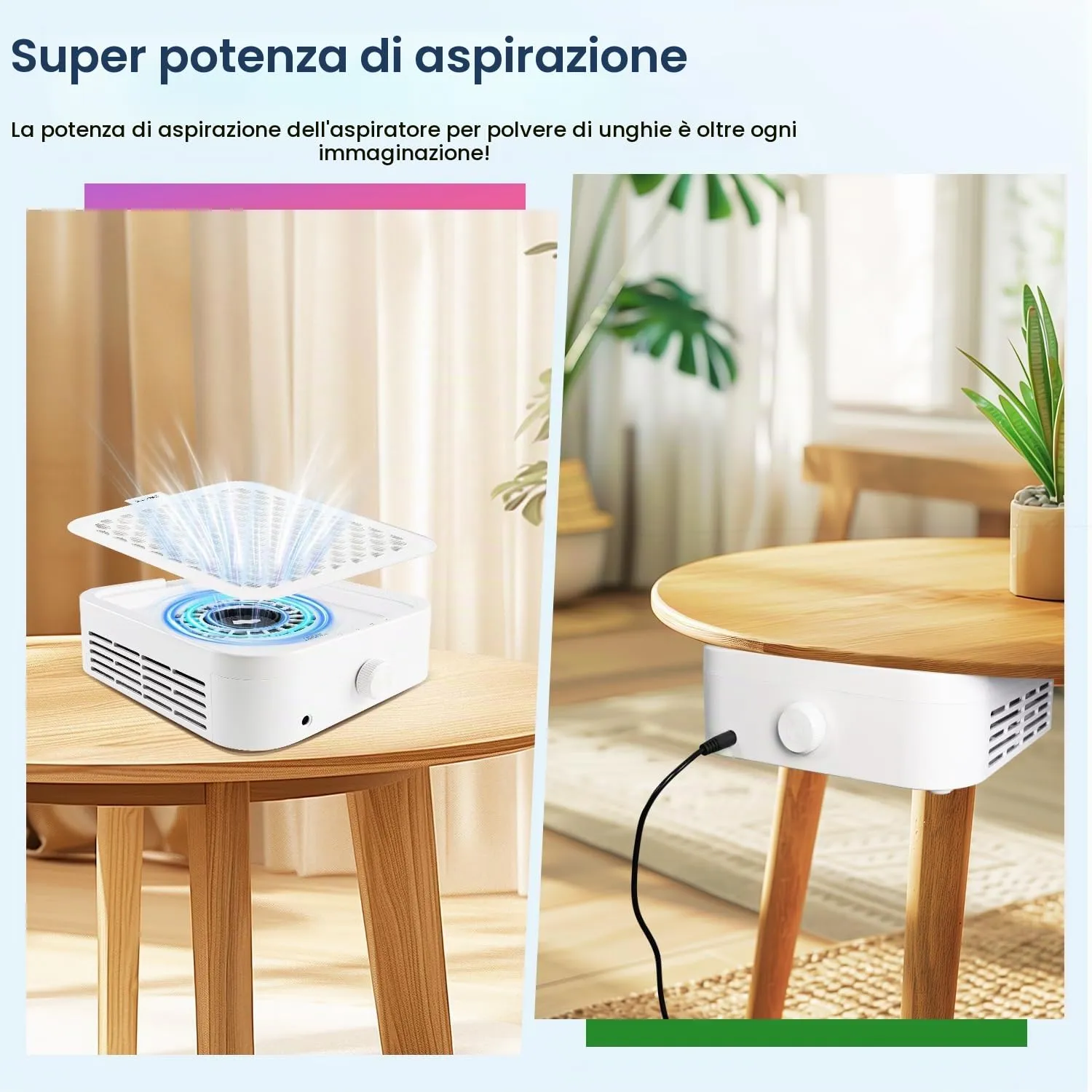 Jodsone Square aspiratore unghie 120 W con filtro