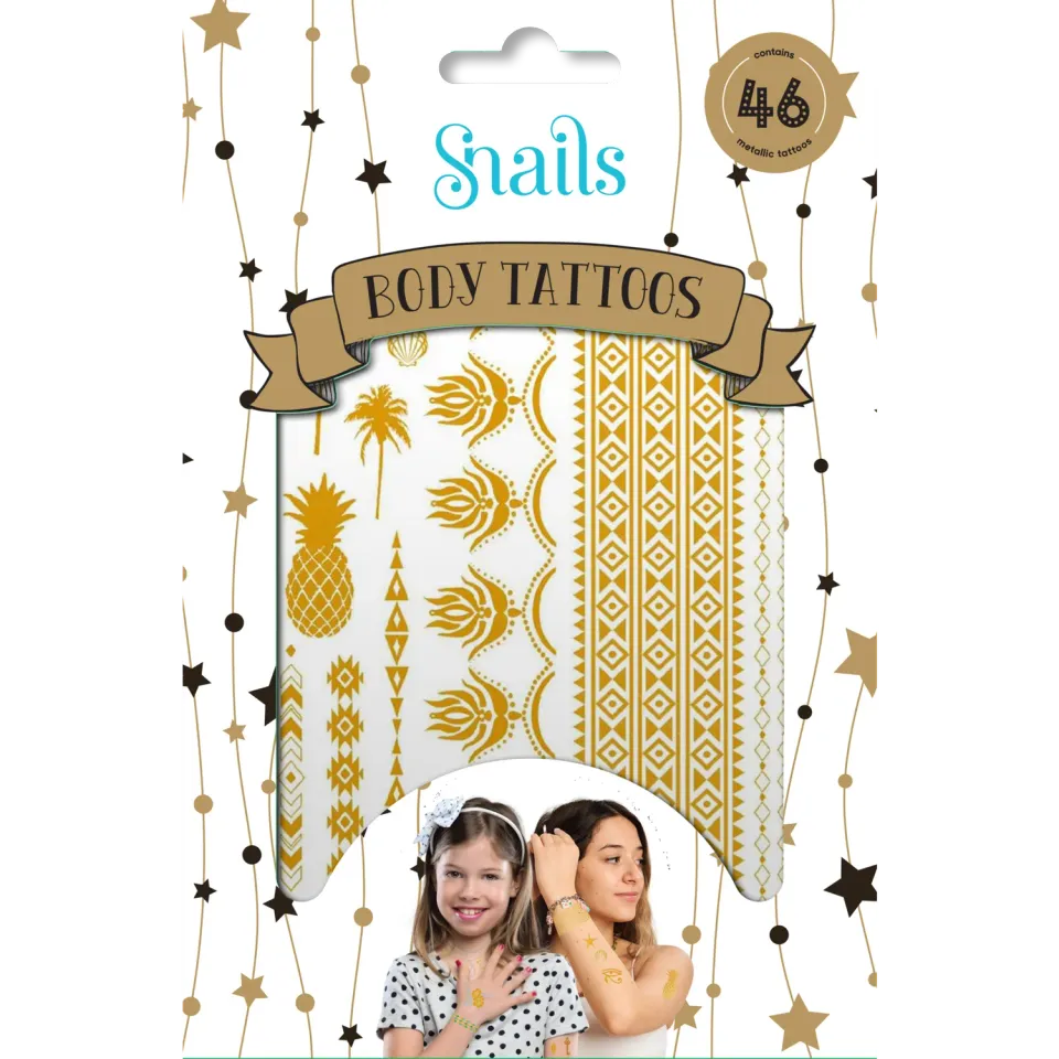Snails Jewelry Tattoos Metallic tatuaggi 46 pezzi