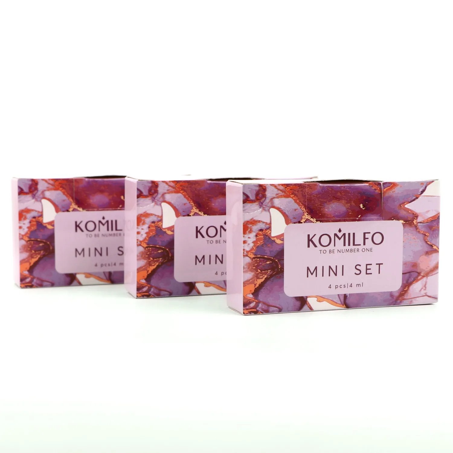 Komilfo Mini Set 002 kit semipermanente 4x4 ml rosso bianco