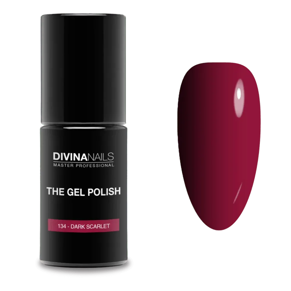 Diva Nails The Gel Polish 134 Dark Scarlet semipermanente 8ml rosso