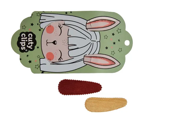 Snails Cuty Clips Bunny Ears mollette 2 pezzi giallo rosso