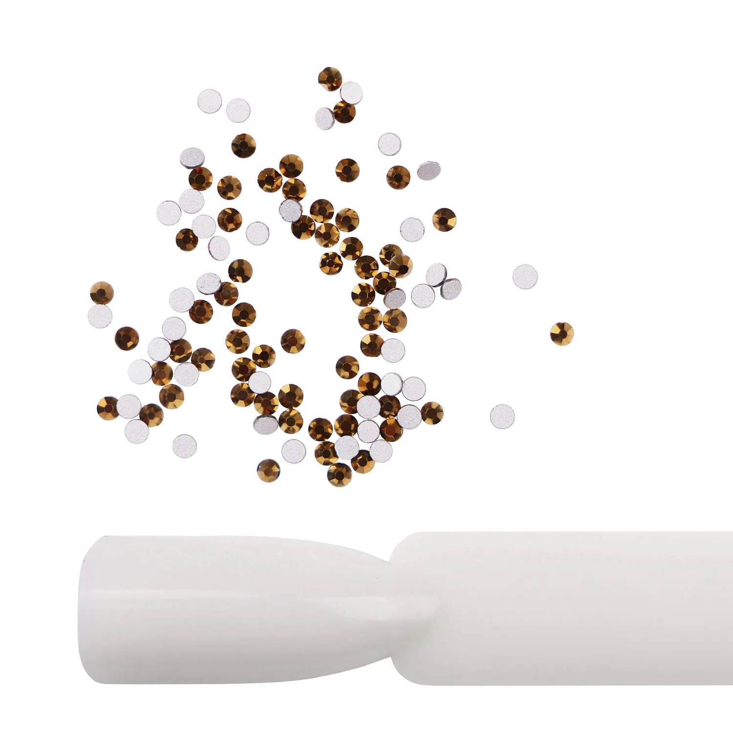Komilfo strass unghie oro misura 4 100 pz brillanti