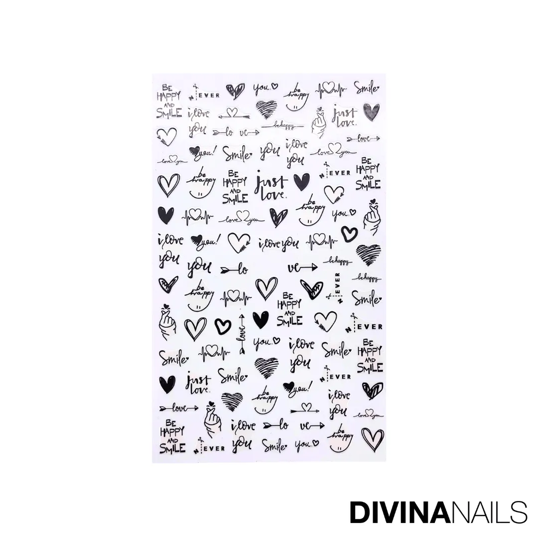 Diva Nails Stickers Cupido Black decorazioni unghie 2 pezzi San Valentino