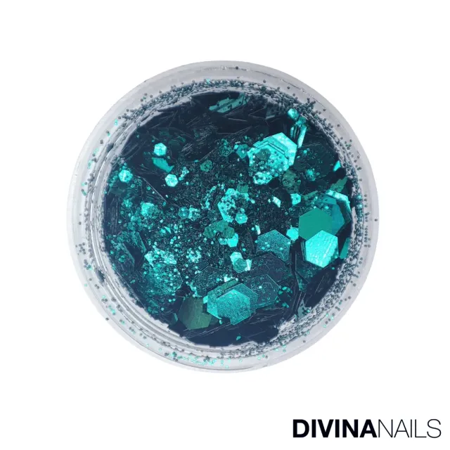 Diva Nails Holo Flakes Dark Forest polvere glitter 2g verde
