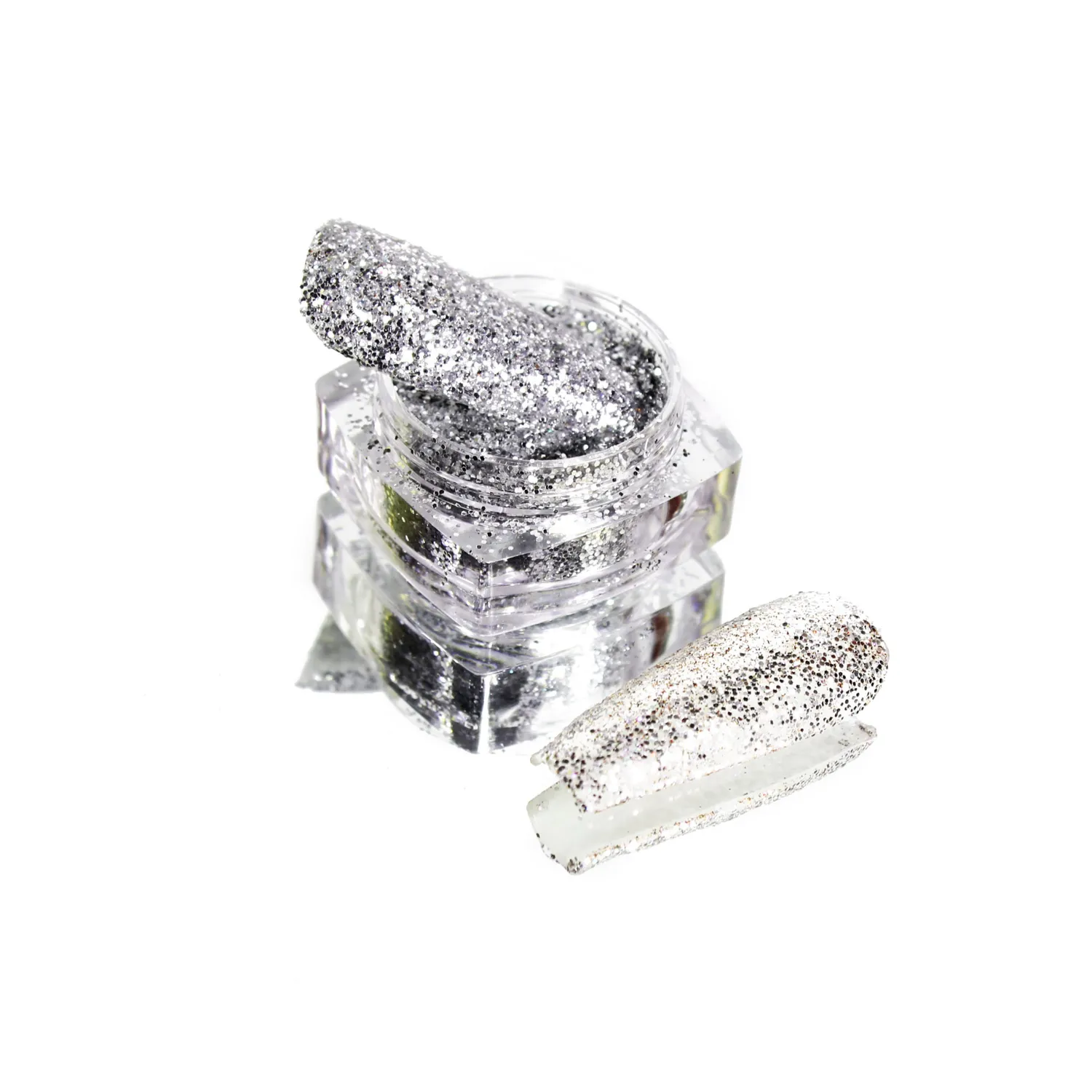 Komilfo Spangles 102G glitter unghie 2,5 g argento 0,4 mm