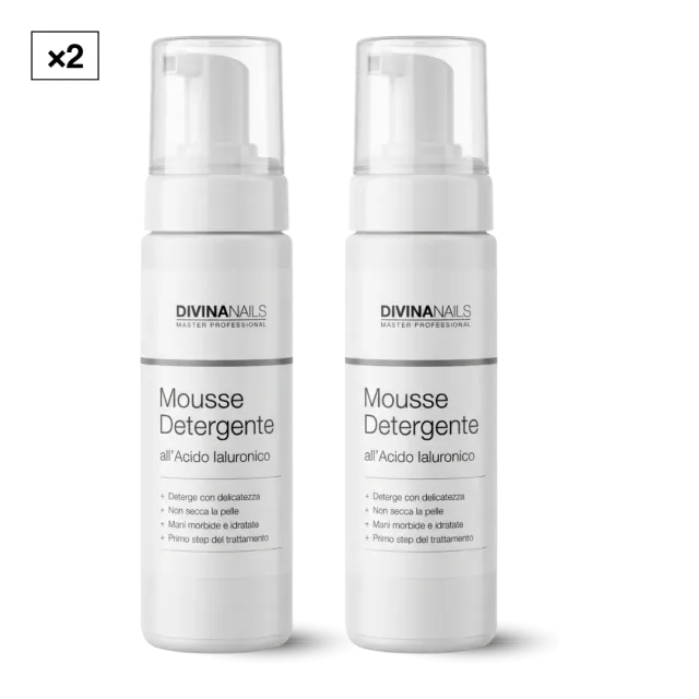 Diva Nails Mousse Detergente Acido Ialuronico 2x200ml
