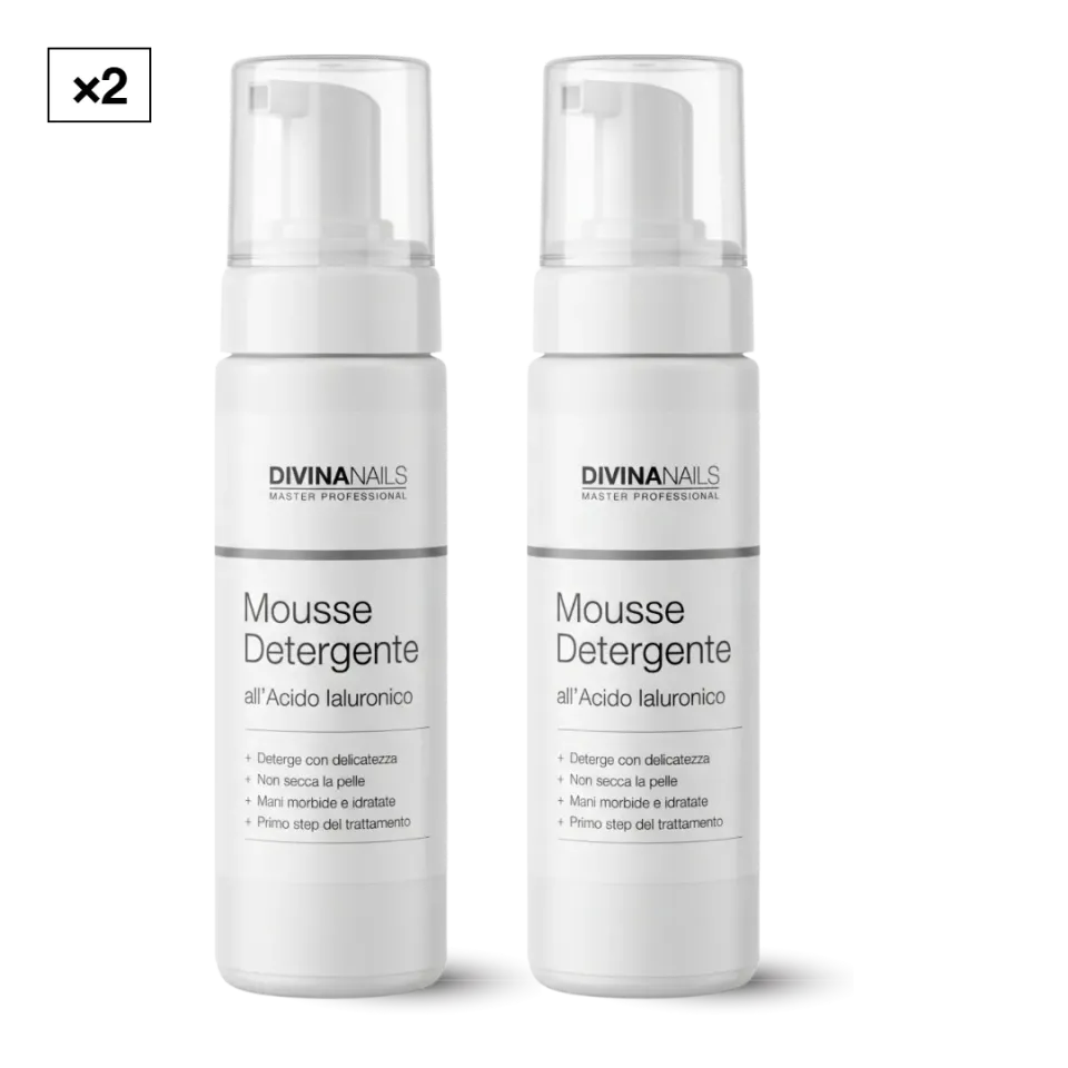 Diva Nails Mousse Detergente Acido Ialuronico 2x200ml