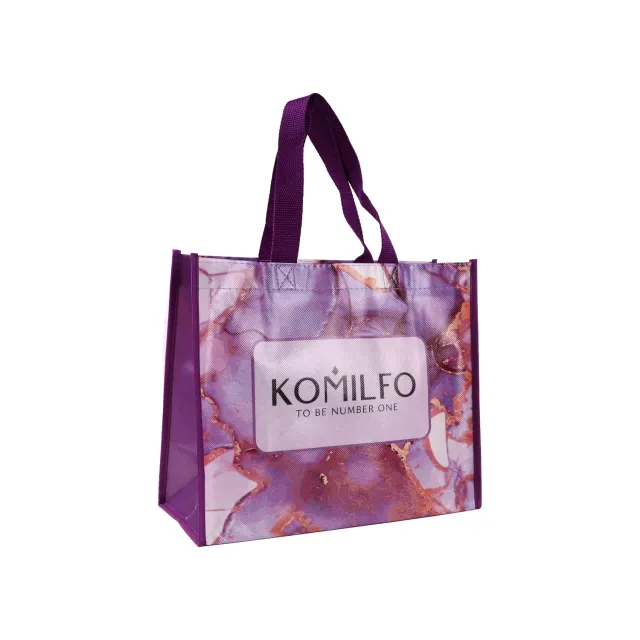 Komilfo borsa shopper 25x30x14 cm viola resistente