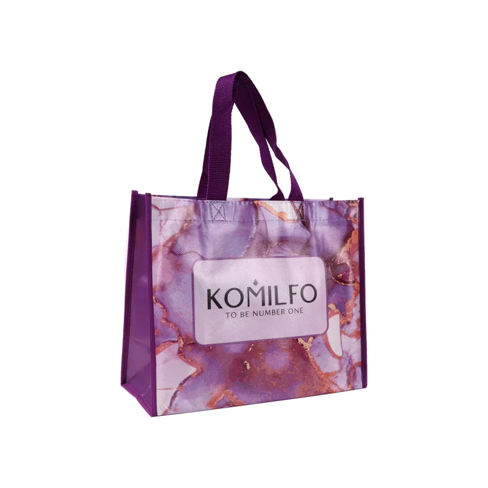 Komilfo borsa shopper 25x30x14 cm viola resistente