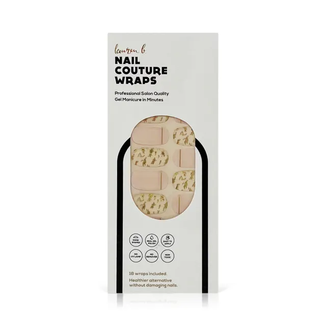 Lauren B Gold Leaf & Blush nail wraps gel 18 pezzi senza lampada
