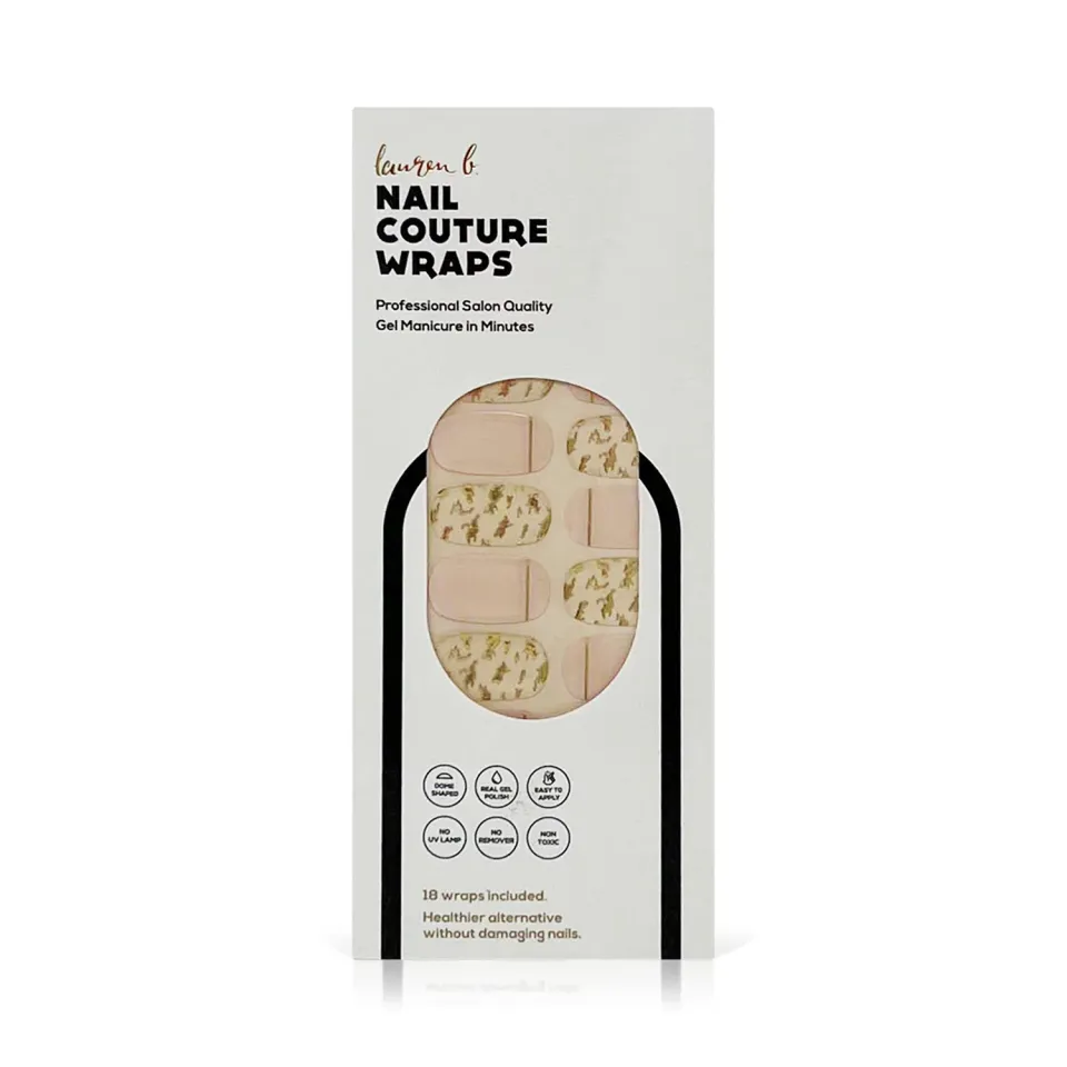 Lauren B Gold Leaf & Blush nail wraps gel 18 pezzi senza lampada
