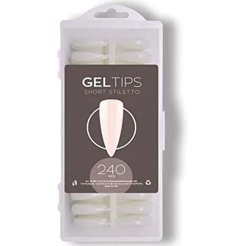 Nailfor Gel Tips Stiletto Natural Short tip unghie 240 pezzi soak-off