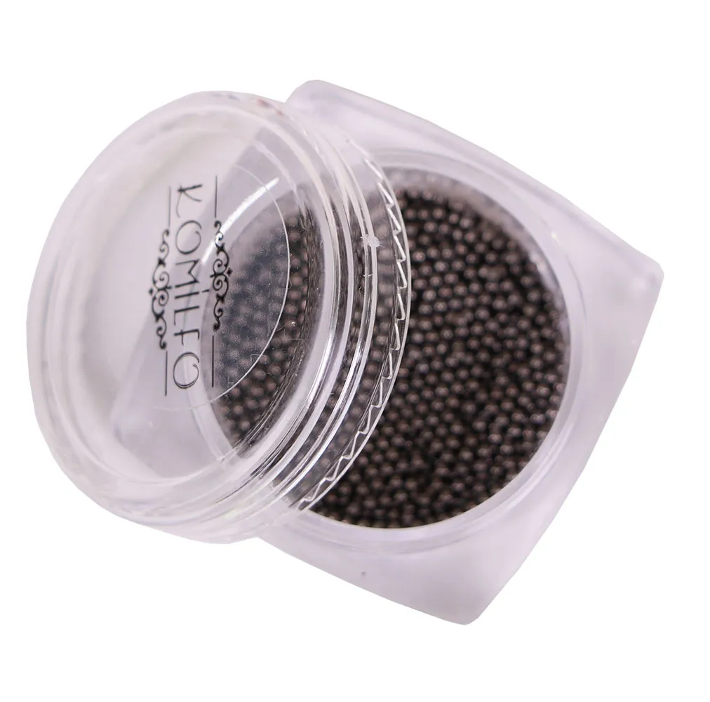 Komilfo Microperle metallo decorazioni unghie 6 g nero nichel 1 mm
