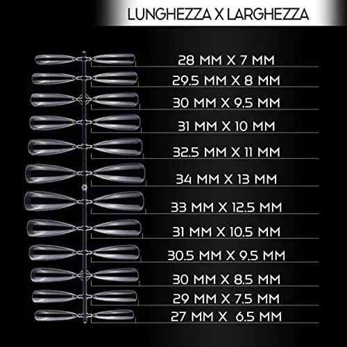 Nailfor Fullcover tips gel stiletto corto 240pz trasparenti