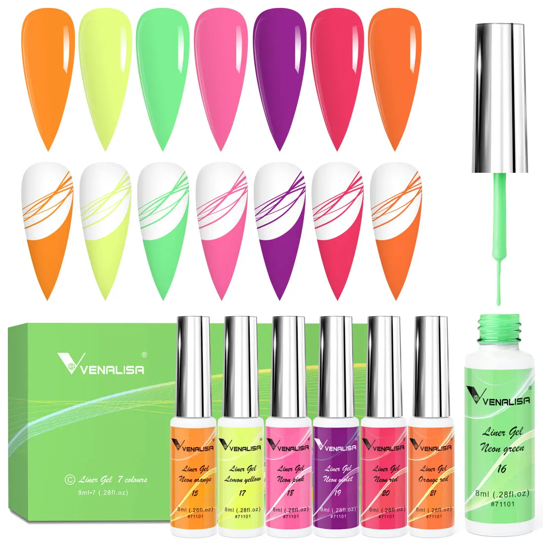Venalisa Liner Gel C gel nail art 7pz disegni