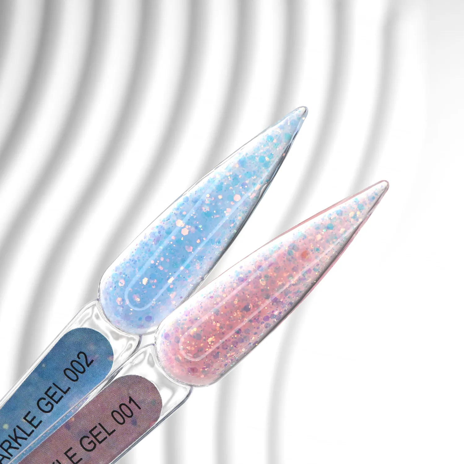 Komilfo Sparkle Gel 002 gel unghie 15 g blu glitter