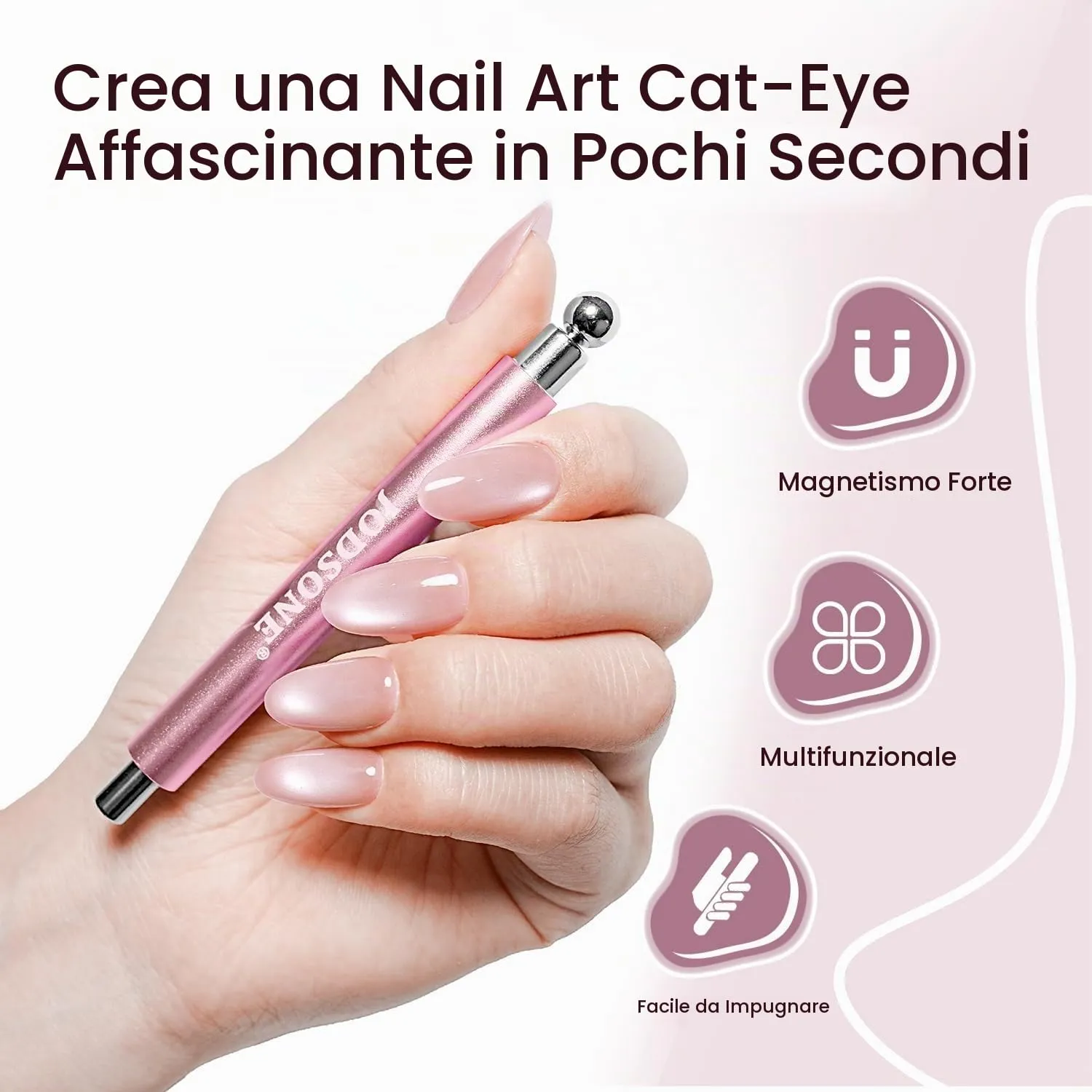 Jodsone Magnete Unghie 3-in-1 Cat Eye Rose-Magnet