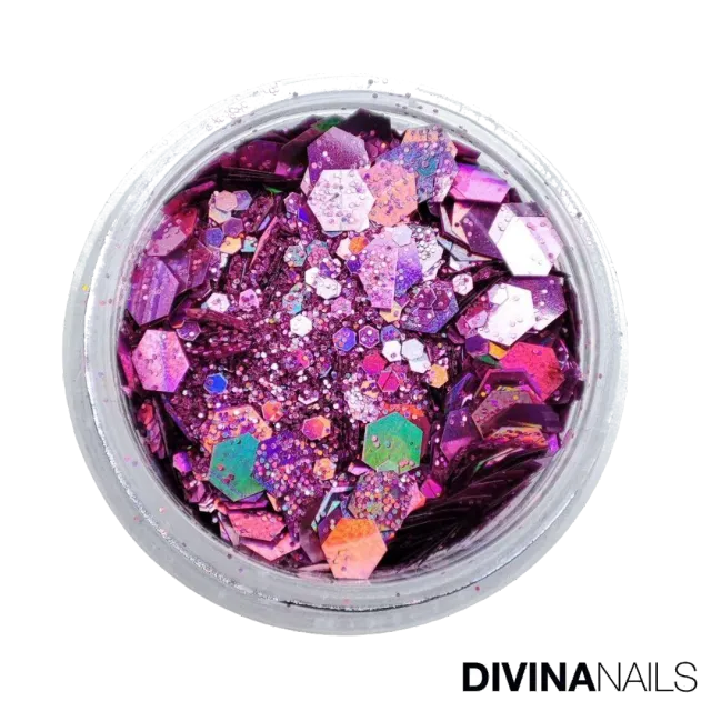 Divina Nails Holo Flakes Pinky polvere flakes rosa 2g brillanti