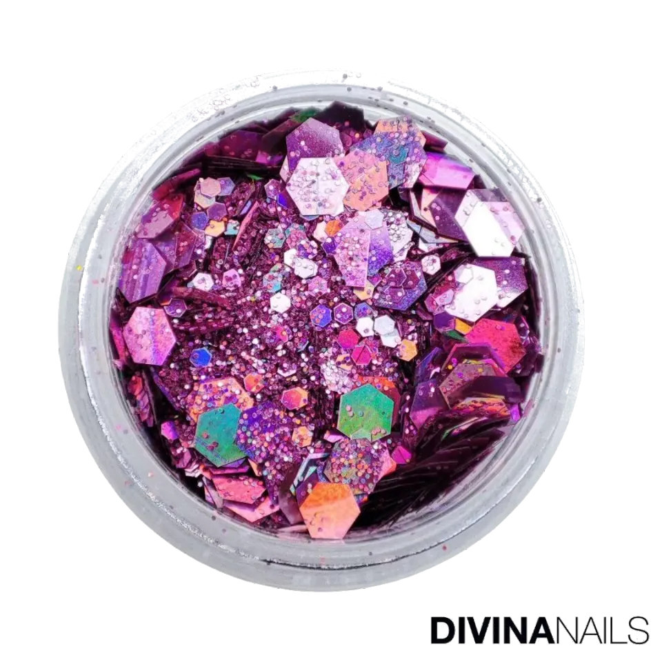 Divina Nails Holo Flakes Pinky polvere flakes rosa 2g brillanti