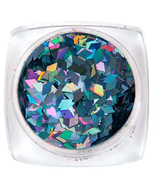 Komilfo Diamonds 2 mm decorazione unghie argento olografico 1,5 g