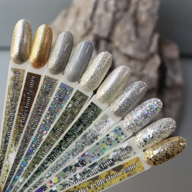 Komilfo Deluxe Glitter cartella colori espositore разводная