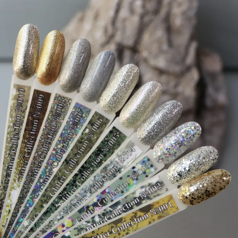 Komilfo Deluxe Glitter cartella colori espositore разводная