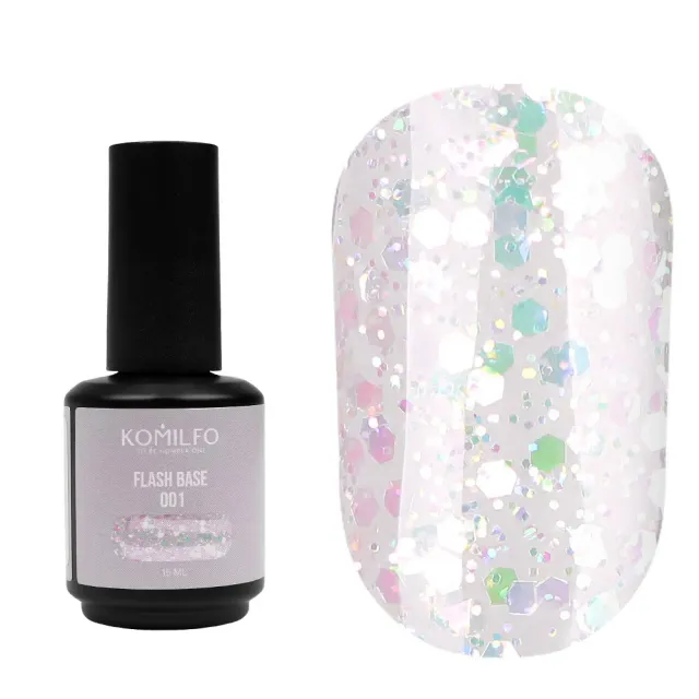 Komilfo Flash Base 001 base semipermanente 15 ml effetto glow