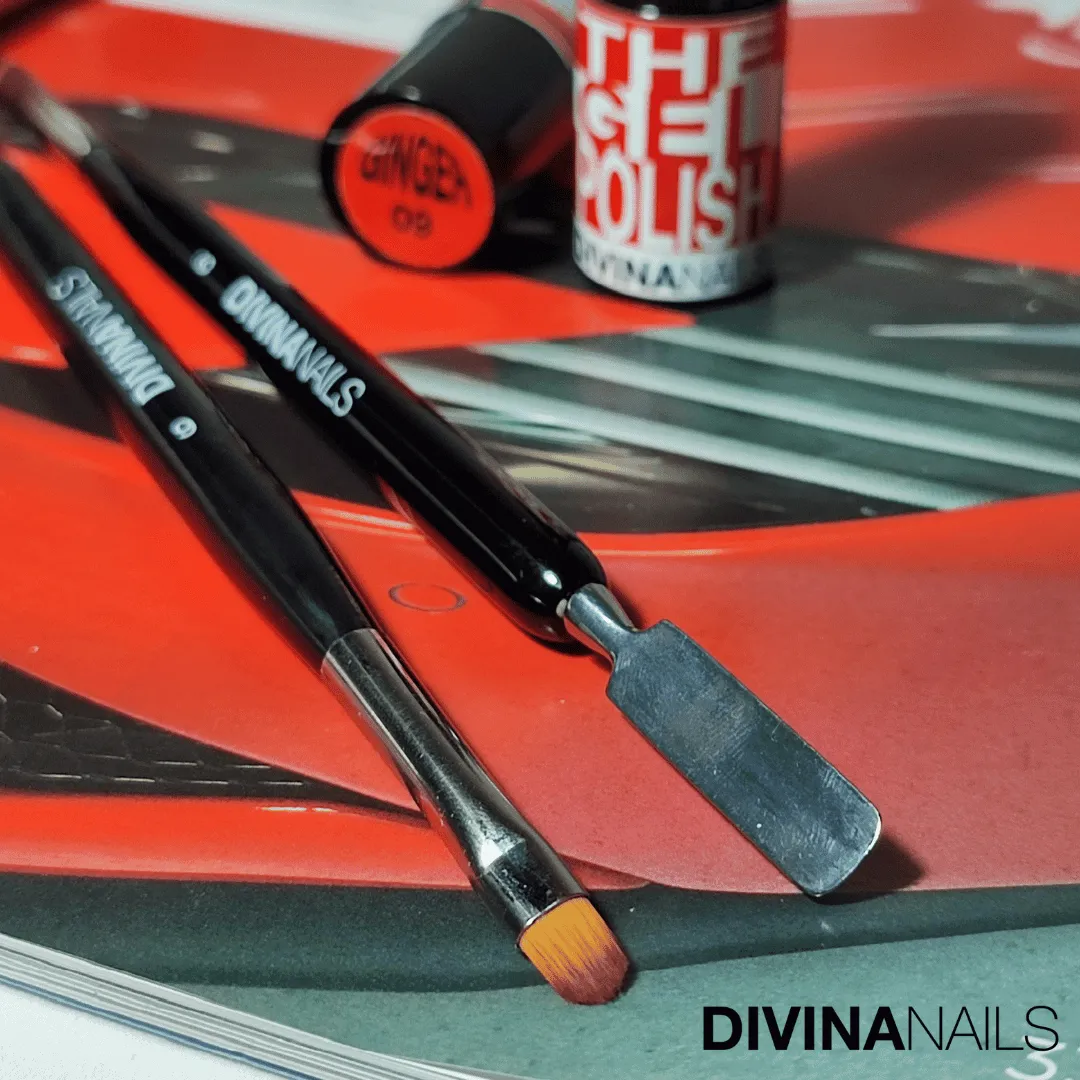 Diva Nails N.6 doppio pennello acrylgel ovale spatola