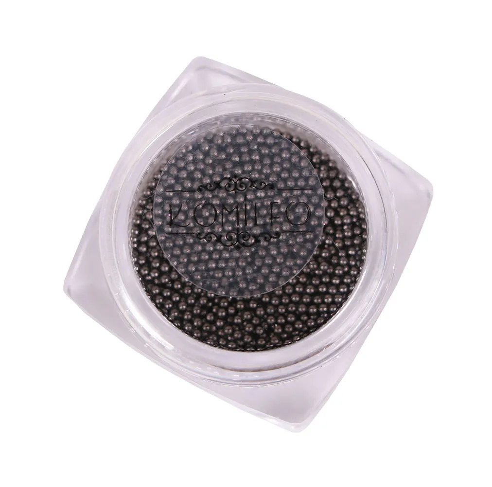 Komilfo Microperle metallo decorazioni unghie 6 g nero nichel 1 mm