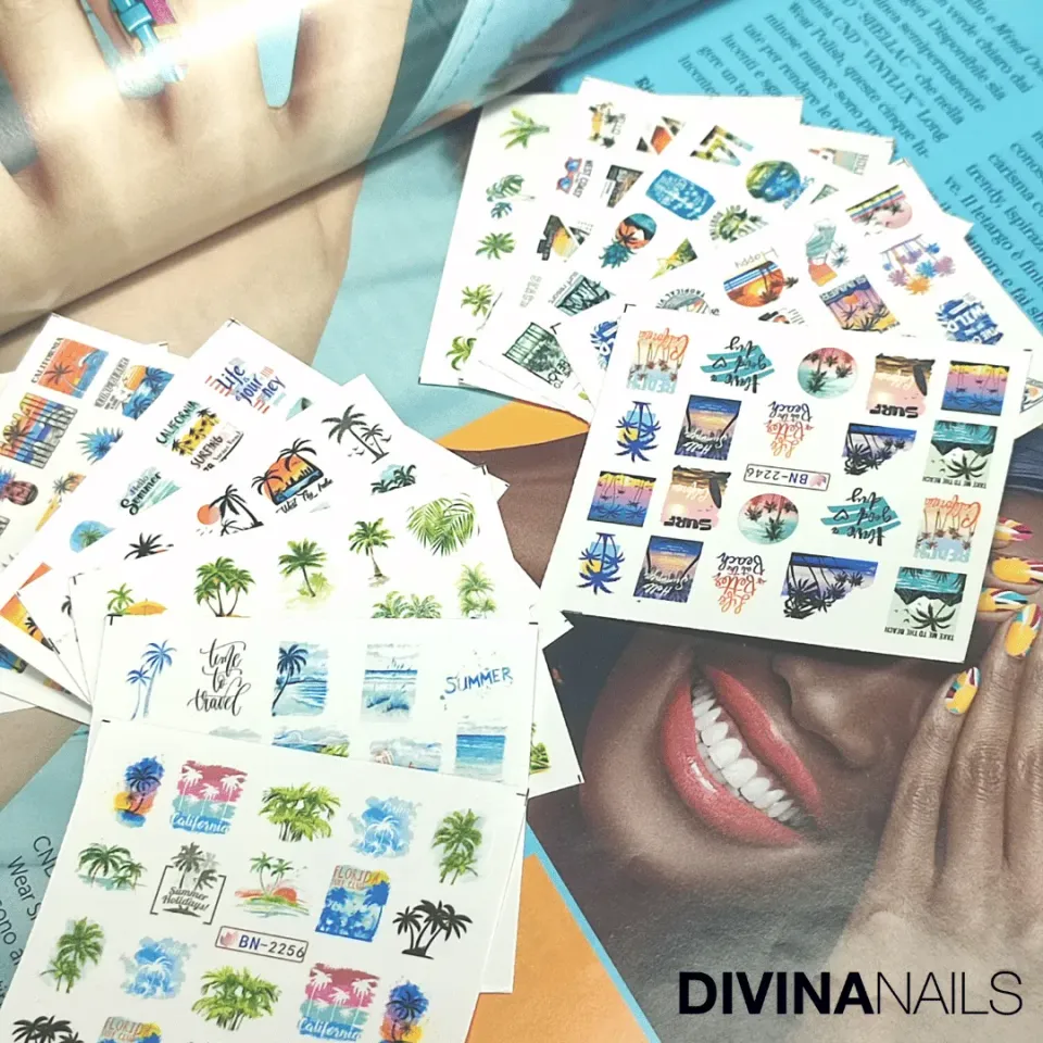 Diva Nails Water Decal Miami Vice stickers unghie 12pz
