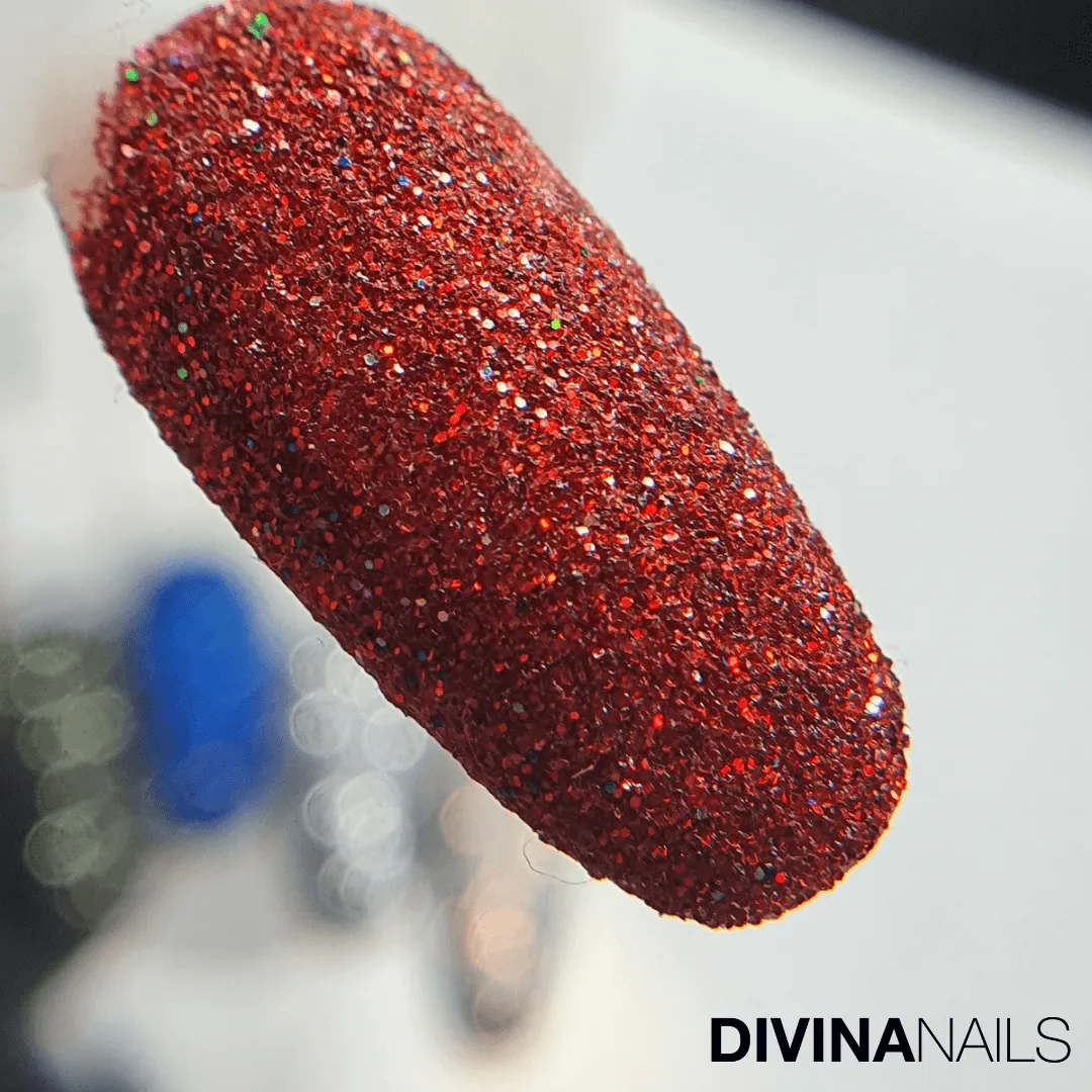 Diva Nails Crystal Holo Red Polvere Glitter Unghie 2g