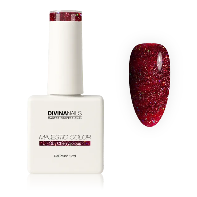 Divina Nails Majestic Color 13 Cherrylicious Smalto 12ml rosso