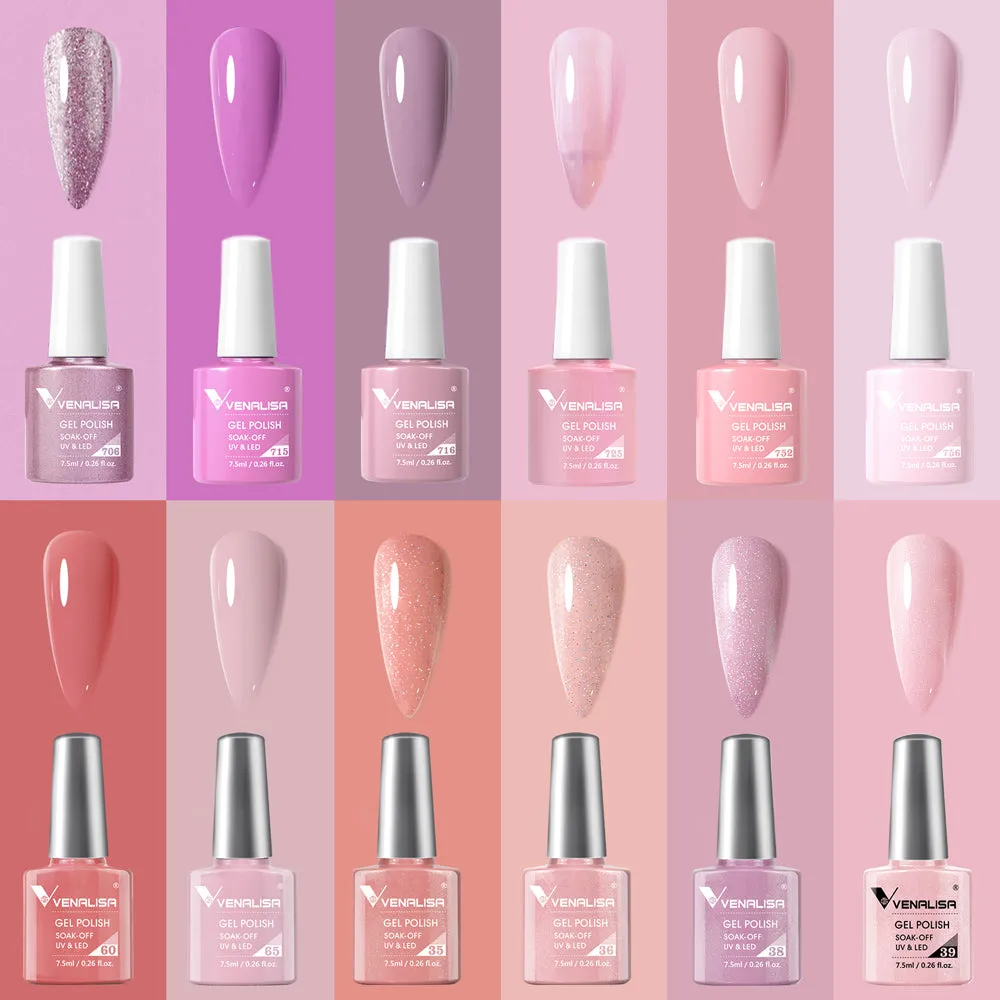 Venalisa Peach Rose kit smalti semipermanenti 12x7,5ml rosa