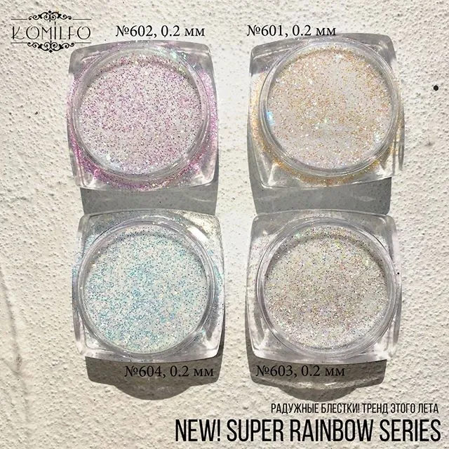 Komilfo Super Rainbow 602 glitter unghie 2,5 g olografico