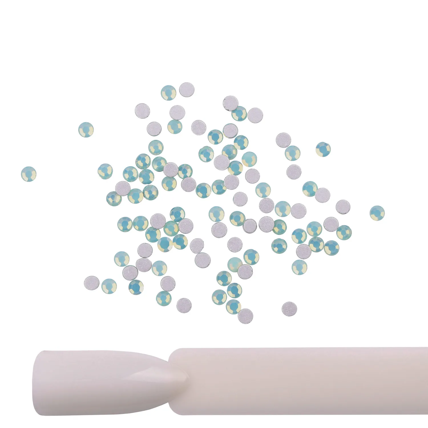 Komilfo Rhinestones Green Opal strass unghie misura 8 100 pz
