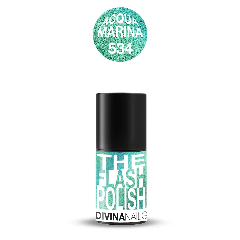 Diva Nails The Gel Polish 534 Acqua Marina Smalto Semipermanente 8ml Glitter