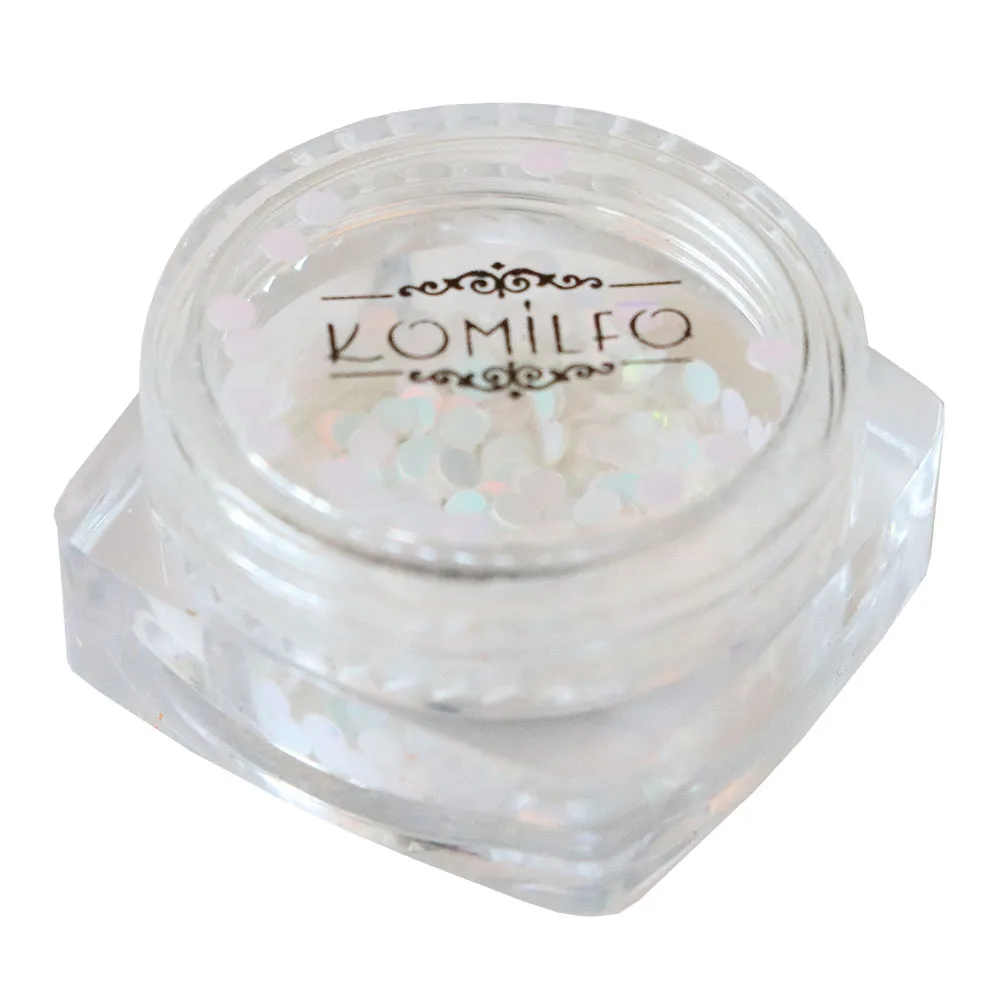 Komilfo Disco Design 041 glitter unghie 1 g bianco olografico