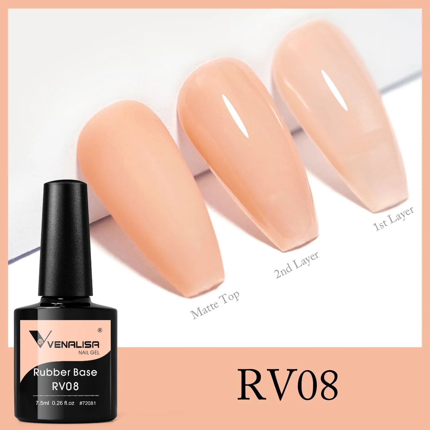 Venalisa Rubber Base Gel Semipermanente 7,5ml Nude