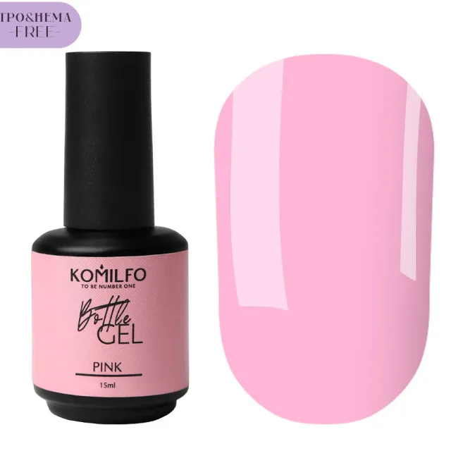 Komilfo Bottle Gel Pink gel unghie 15 ml HEMA/TPO free