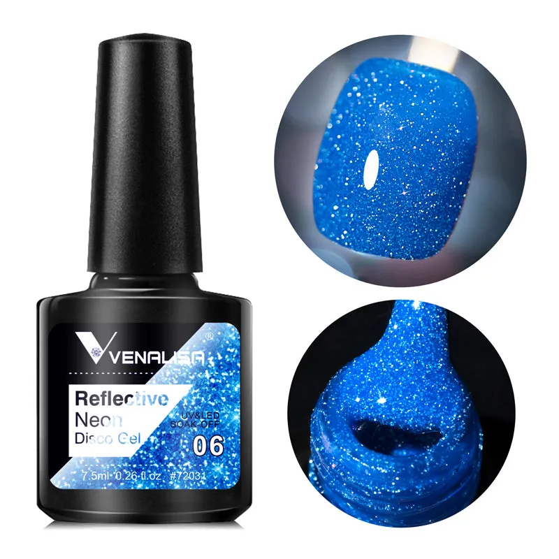 Venalisa Reflective Neon Disco smalto gel glitter 12 colori