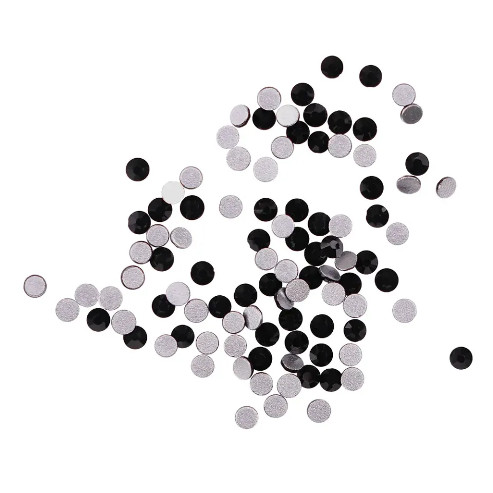 Komilfo Jet Black strass unghie misura 4 100 pz neri