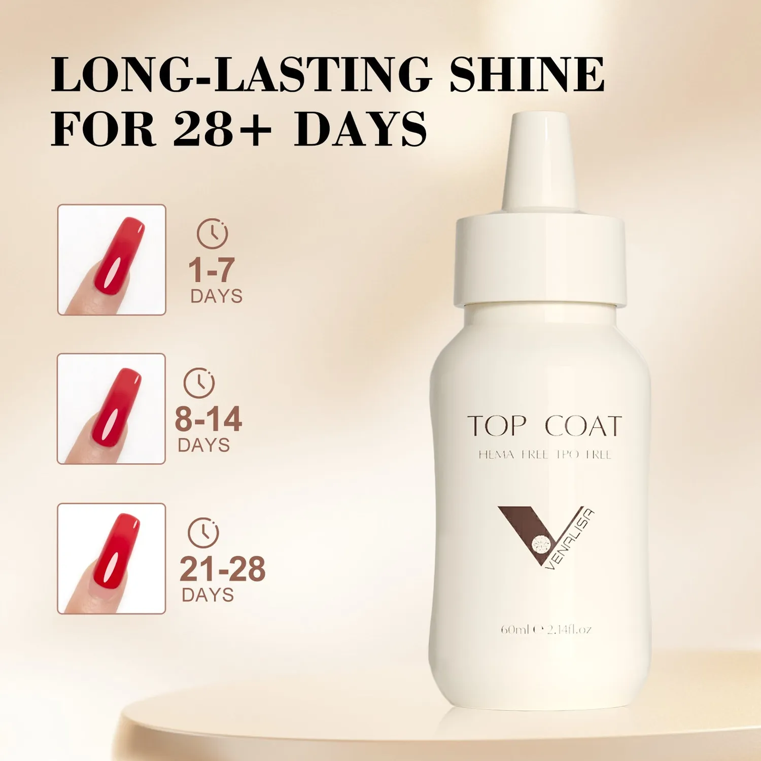 Venalisa Top Coat Gel Refill 60ml Lucido Hema TPO Free