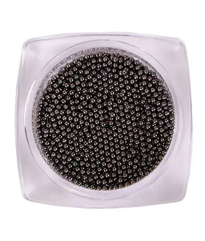 Komilfo Microperle metallo decorazioni unghie 6 g nero nichel 1 mm