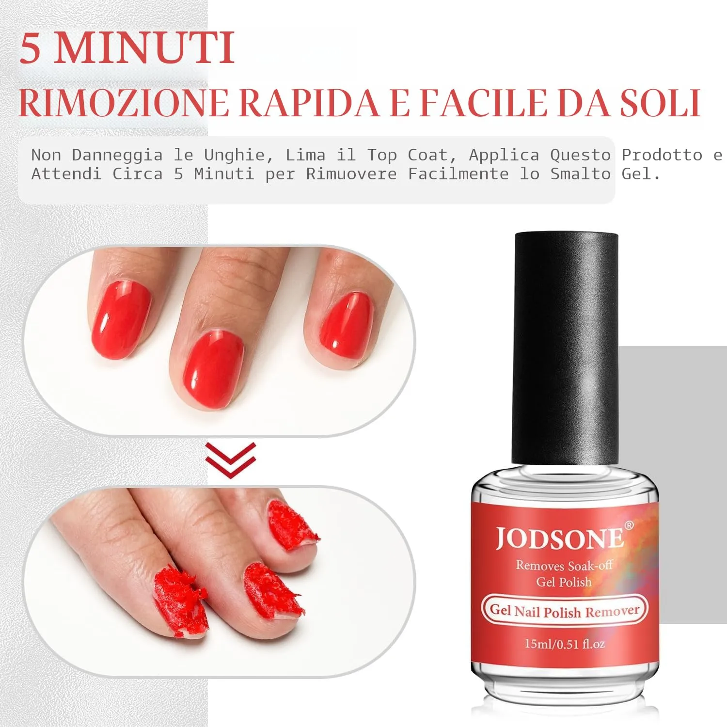 Jodsone Remover semipermanente unghie 15ml rapido